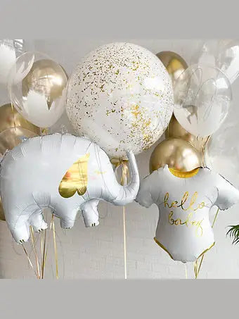 Baby Shower White Helium Bouquet | Baby Shower Balloon | Balloonz