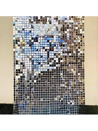 Silver shimmer wall hire - DIY- wall size 1.4m wide by 2.1m high  Balloonz   