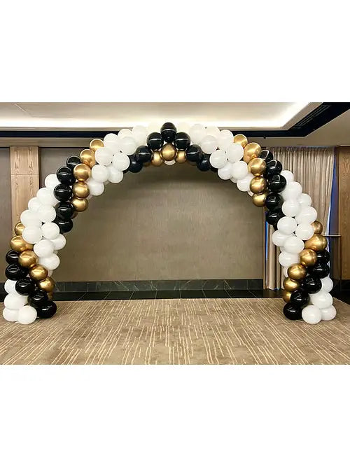 Indoor balloon arch black/gold/white Balloon Balloonz   