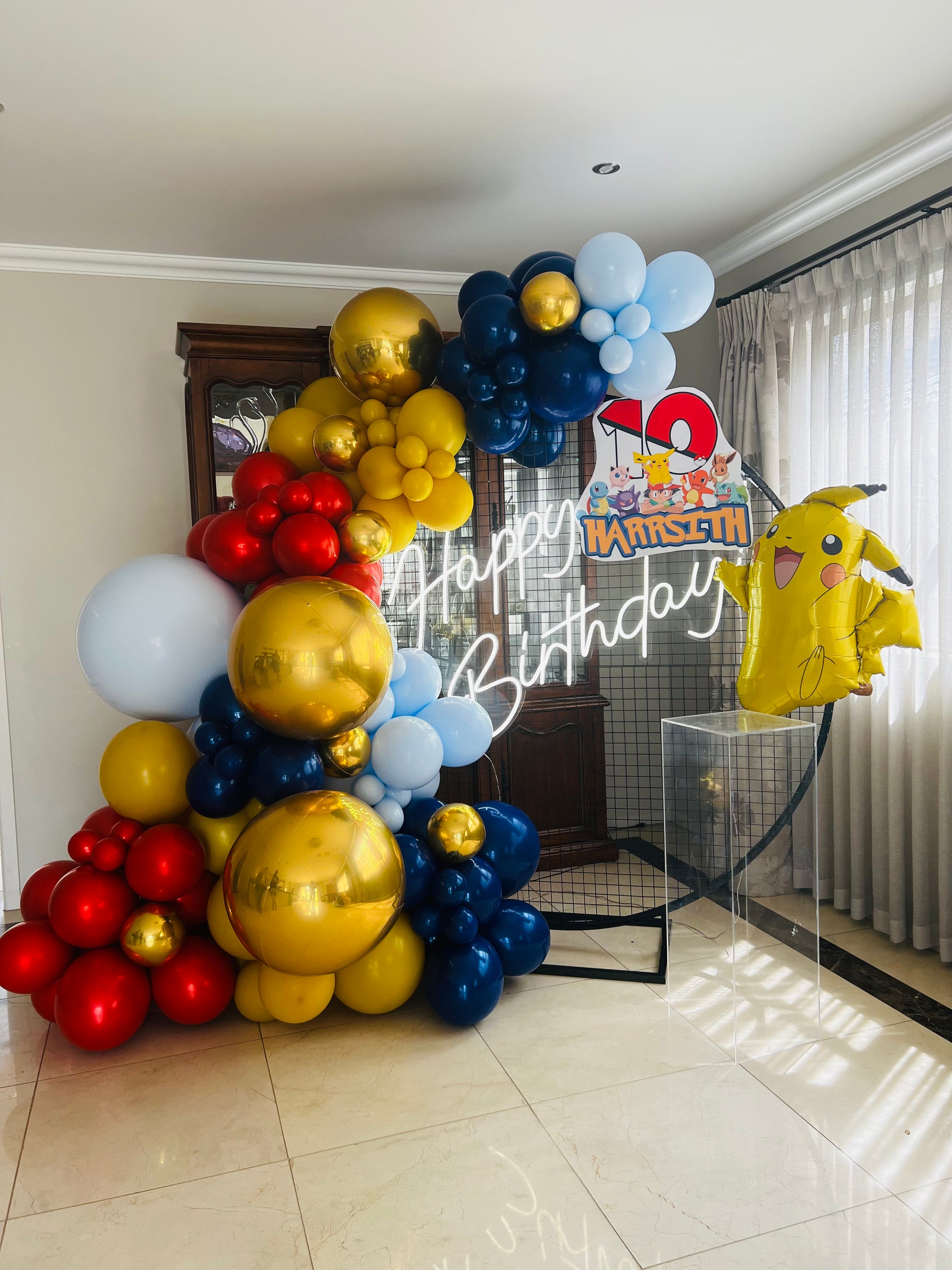 Pokemon black mesh disk backdrop with balloons  Balloonz   